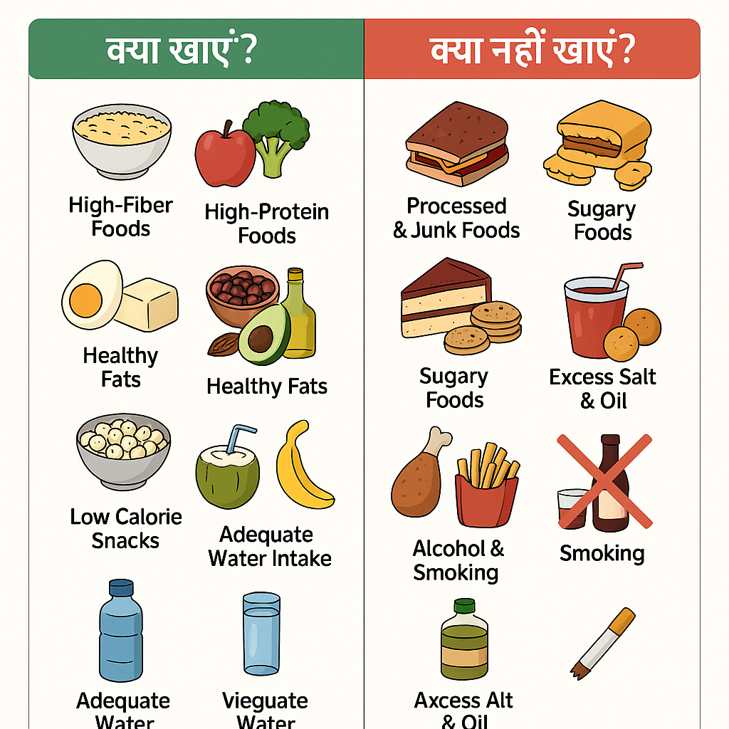 What to Eat and Avoid for Weight Loss in Hindi